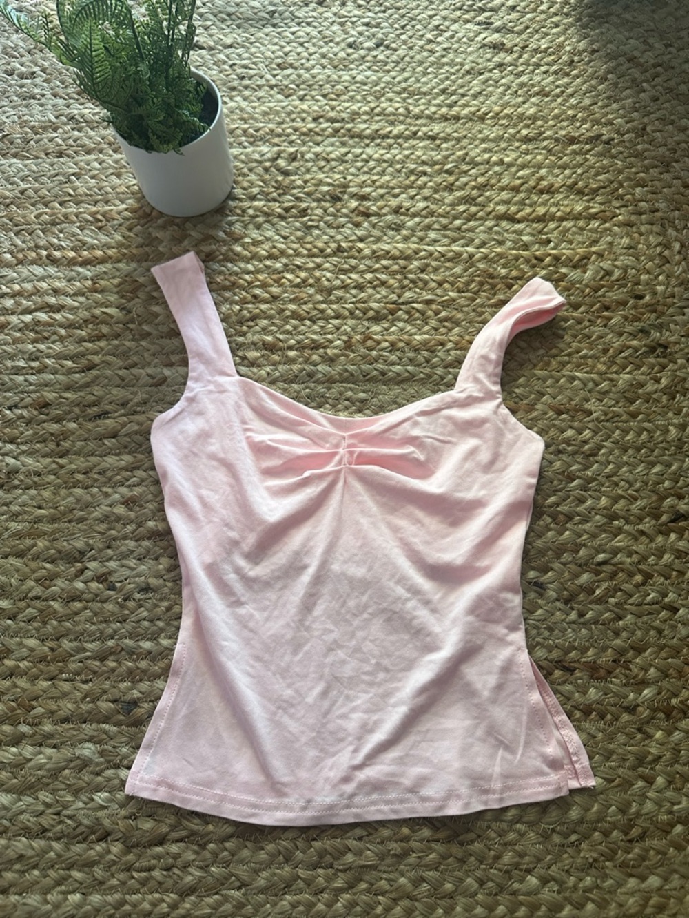 PINK RUCHED TANK